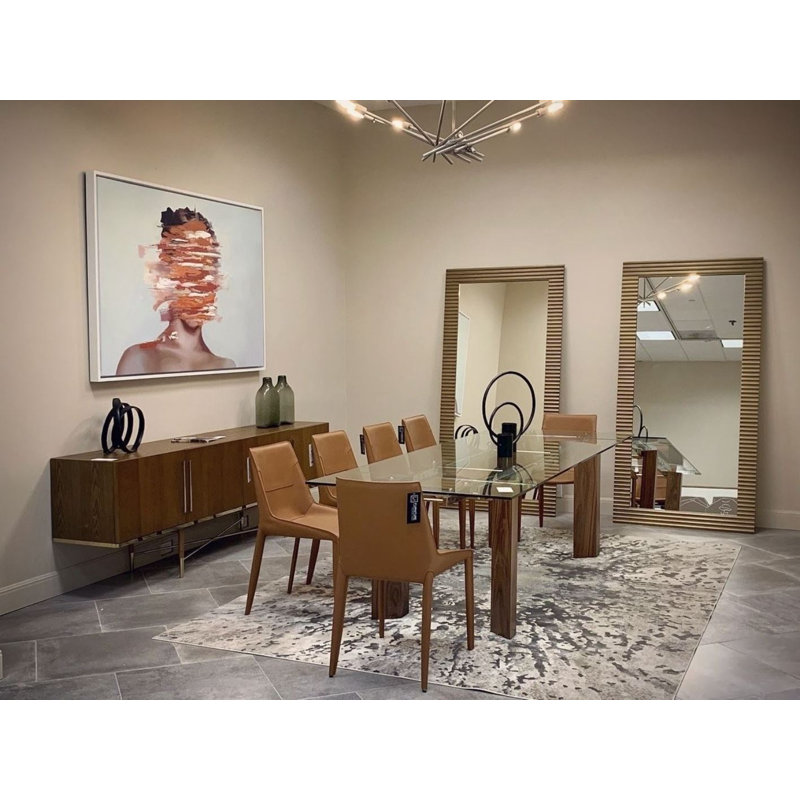 Merli - Modern Saddle Leather Dining Chairs, Cognac