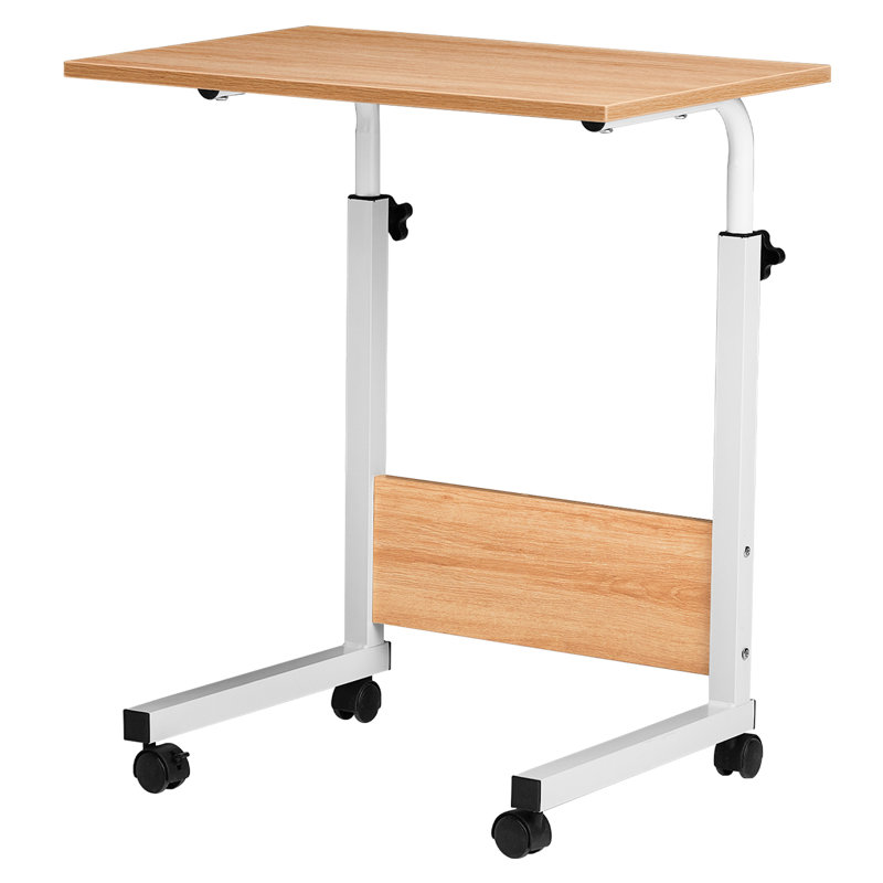 23.62in  Adjustable Rectangle Computer Desk, Beige/White