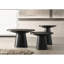 Annamaria ronde 29 po Table basse noire avec base à piédestal, de style moderne, fabriquée à partir de placage de chêne, pour table d'ameublement de salon, en bois d'hévéa, emboîtement idéal-121265256