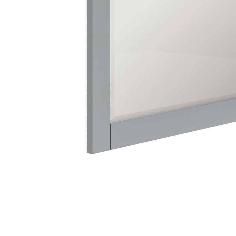 Bernharda 28 in. W x 32 in. H Modern & Contemporary Rectangular Framed Surface-Mount Bathroom Vanity Mirror in Empire Gray