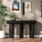 Modern Console Table with 2 Drawers, High Gloss Finish Entryway Table with Arc Legs, Storage Cabinet with Smooth Drawer Slides, for Living Room, Hallway, or Vanity Use-559527872