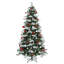 Arbre de Noël à niveaux 7,5 pi avec lumières réglables et pommes de pin