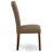 7 Piece Dining Table Set Consist of a Rectangle Dining Room Table and 6 Dark Coffee Linen Fabric Upholstered Parson Chairs, Mahogany-738781419-738781418
