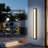 Black Aluminum Rectangular Linear LED Outdoor Wall Light With Acrylic Shade-269256985