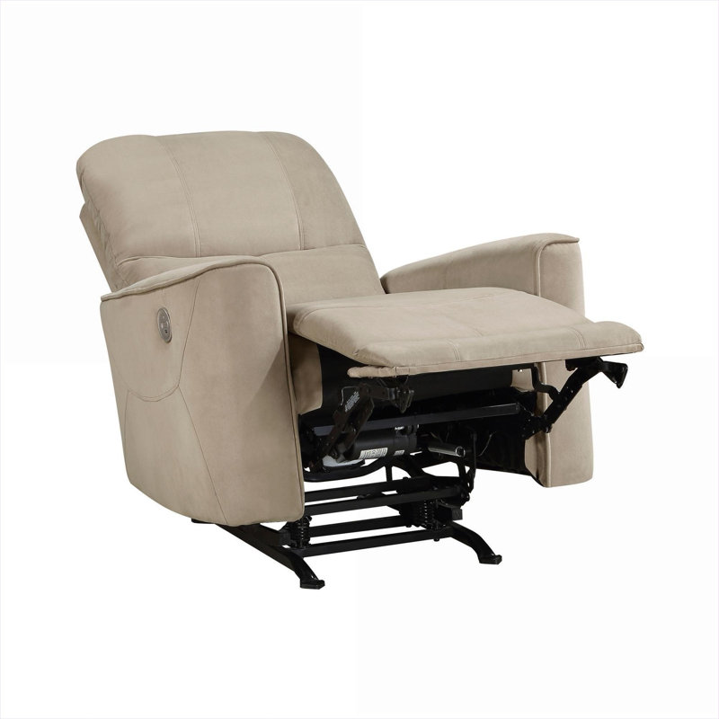  Fauteuil inclinable à bascule moderne moderne en velours brun ton bois pour le salon
