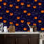 Papier peint auto-adhésif citrouille d'Halloween citrouille d'Halloween incandescent et amovible 24 po x 118 po (60 x 300 cm)-132838542