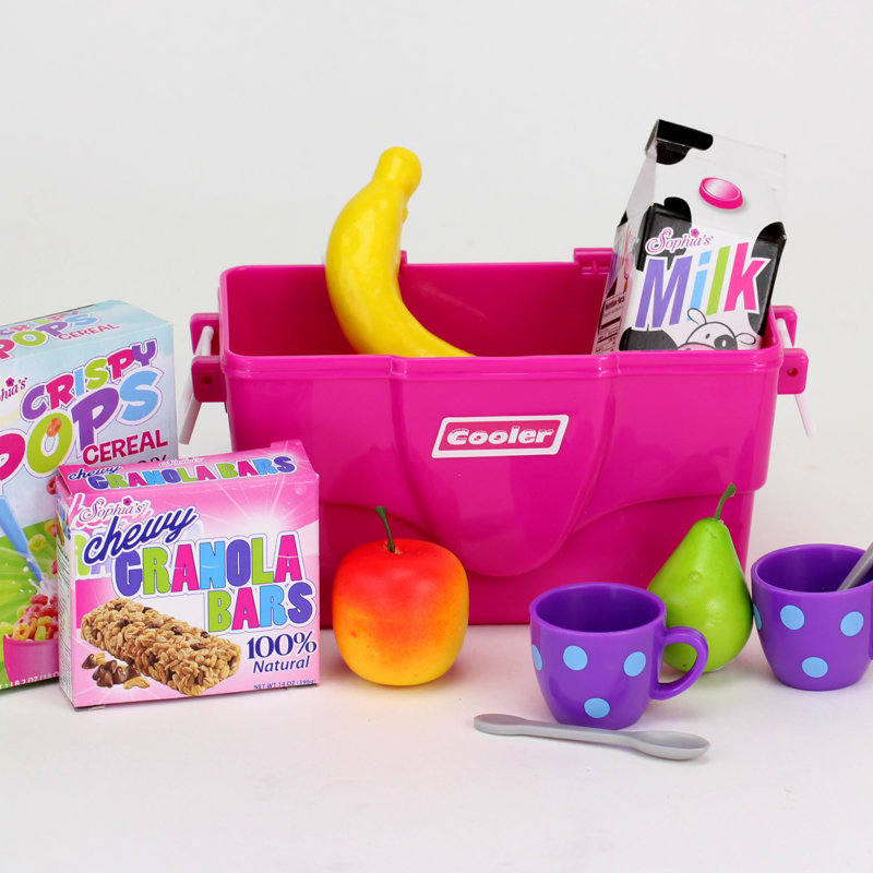  Sophia's 11-Piece Cooler, Mugs and Grocery Food Set for 18'' Dolls