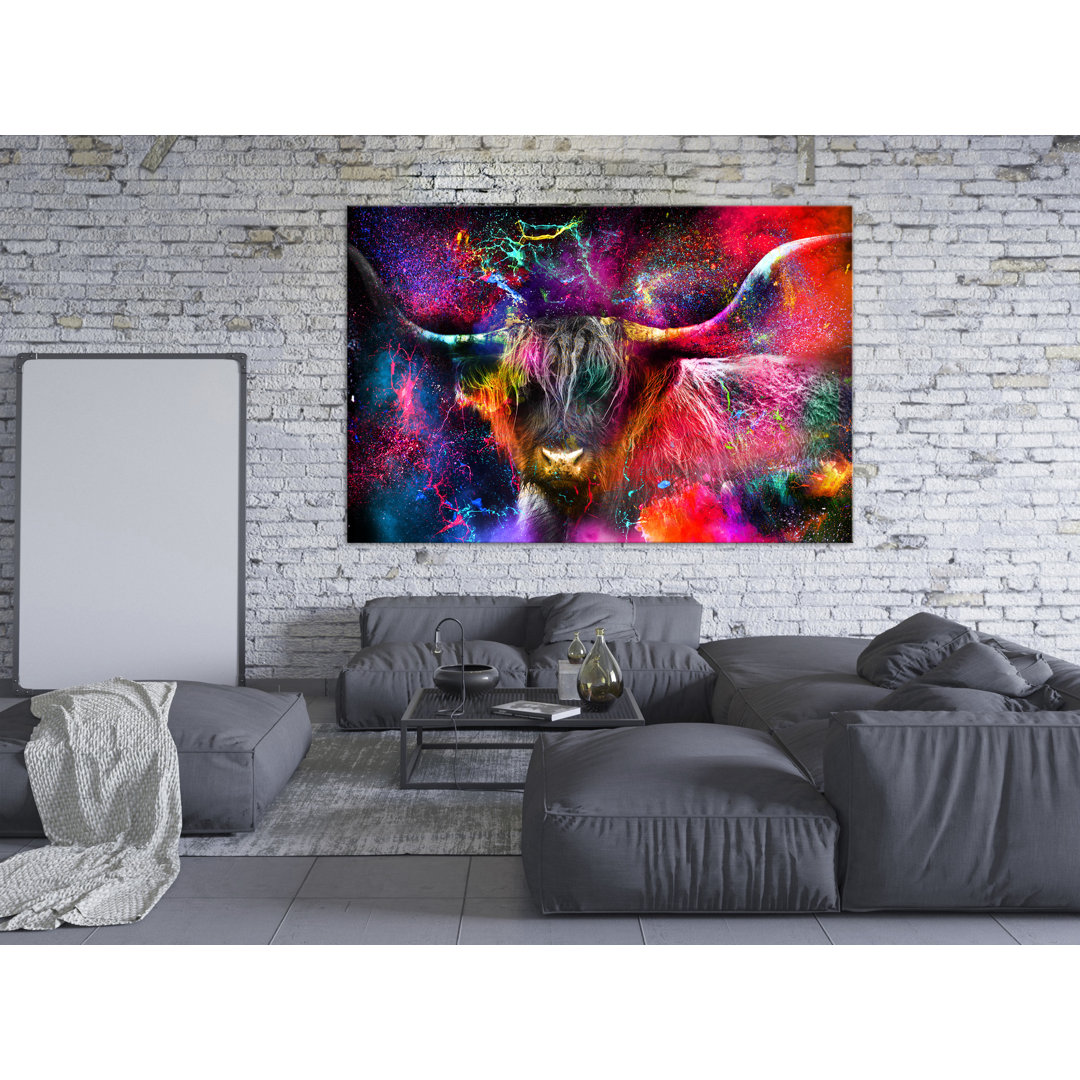 Leinwandbild Colorful Bull