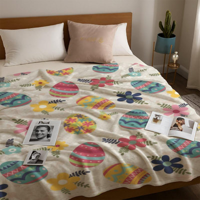 Spring Easter Floral Throw Blanket Fuzzy Soft Cozy Boho Style Blankets Soft Throws Warm Lightweight Plush Fleece Throw Blanket for Gift Bed Couch Sofa 30x40 inch