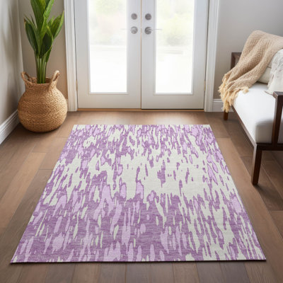 Tapis rectangulaire Aleighna avec envers antidérapant