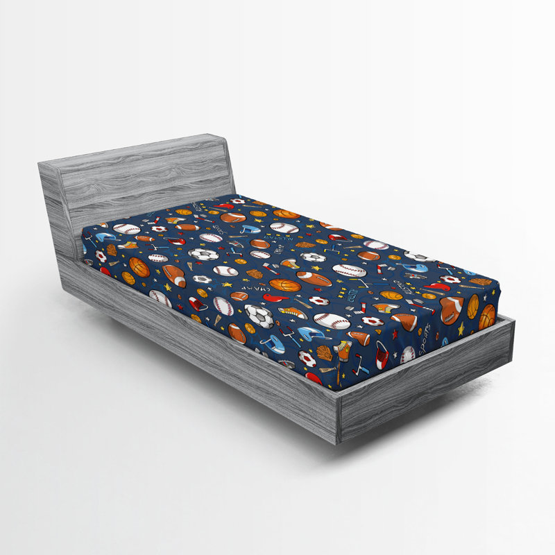 Ensemble de 2 drap-housse Ambesonne Sport, Drap-housse de taille simple