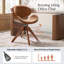 Chaise de bureau Oswina de style moderne du milieu du siècle, en tissu, avec structure en bois courbé et base pivotante.-131379007