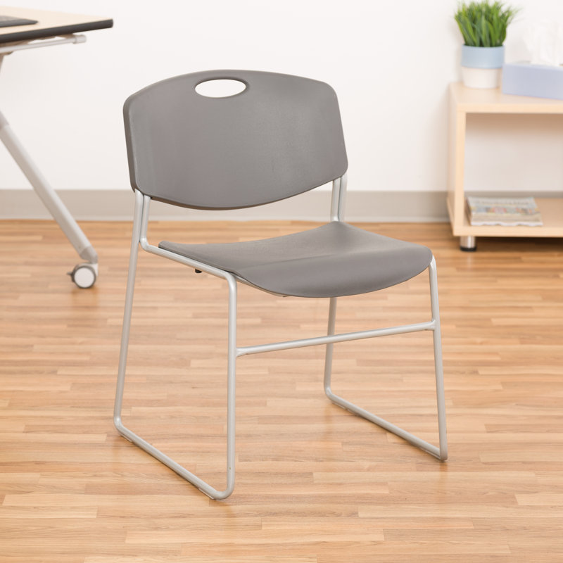 Chaise empilable en plastique robuste avec dossier profilé, Brume argentée, Gris anthracite