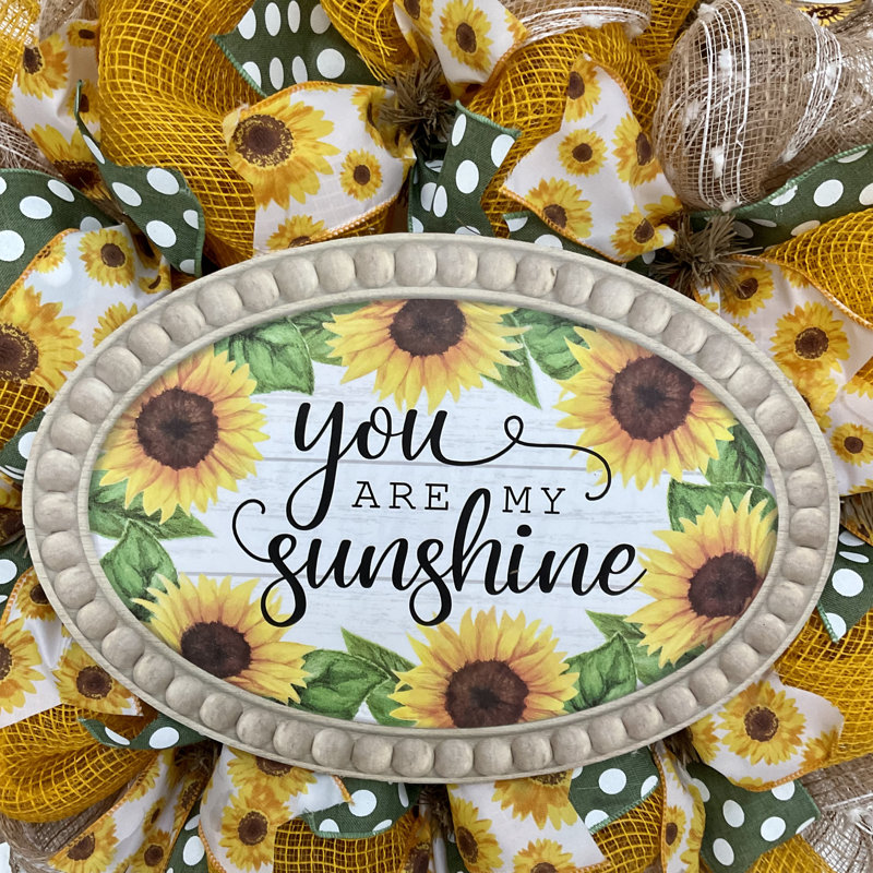 You Are My Sunshine Handmade Deco Mesh Wreath