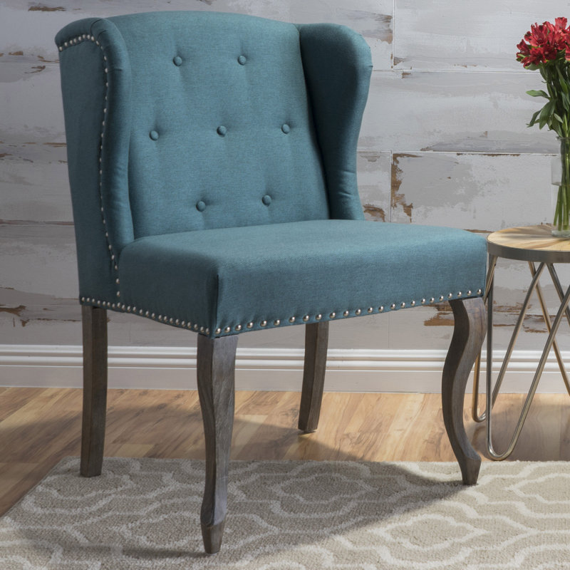 Fauteuil à oreilles Andren, Mélange de polyester sarcelle