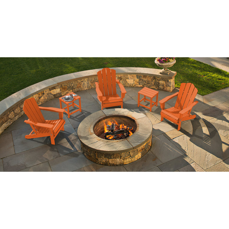 Wolak Foldable Outdoor Adirondack Chair, Orange