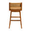 Tabouret de bar bohémien en rotin naturel et bois d'acajou