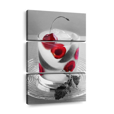 " Cherry Gin Cocktail Multi Piece Canvas Print " 3 Piece Art Set