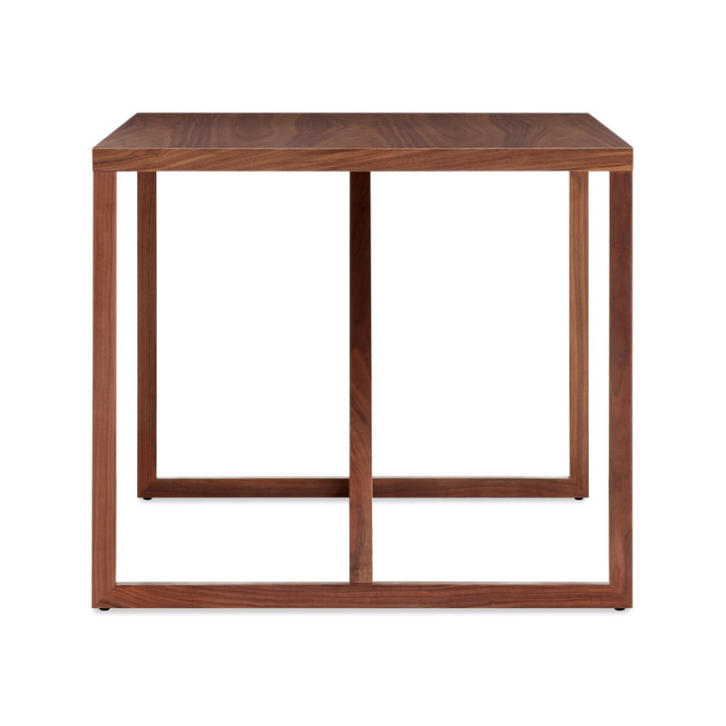 Strut Walnut Wood Dining Table, 35" W x 90" L, Walnut, Standard (29" Height)