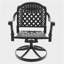 7-Piece All-Weather Cast Aluminum Dining Set, Include 6 Swivel Chairs and 48.03" Round Table With Black Frame-1385019944