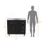 Armoire en mélamine Darien, trois tiroirs et plateau en acier inoxydable.