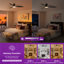 Ventilateur de plafond d'intérieur à pales en ABS 52 po avec éclairage à DEL à intensité variable et télécommande Karlena, 3 températures de couleur, moteur CC réversible à 6 vitesses, minuterie-112984402-112872109