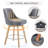 26'' Swivel Counter Height Barstool with Back for Kitchen Island,Nailhead Trims and Solid Wood Frame-243662915-243662913