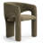 Modern Water-Resistant Linen Upholstered Dining Chairs Set Of 2 With Curved Open Back-2012279392