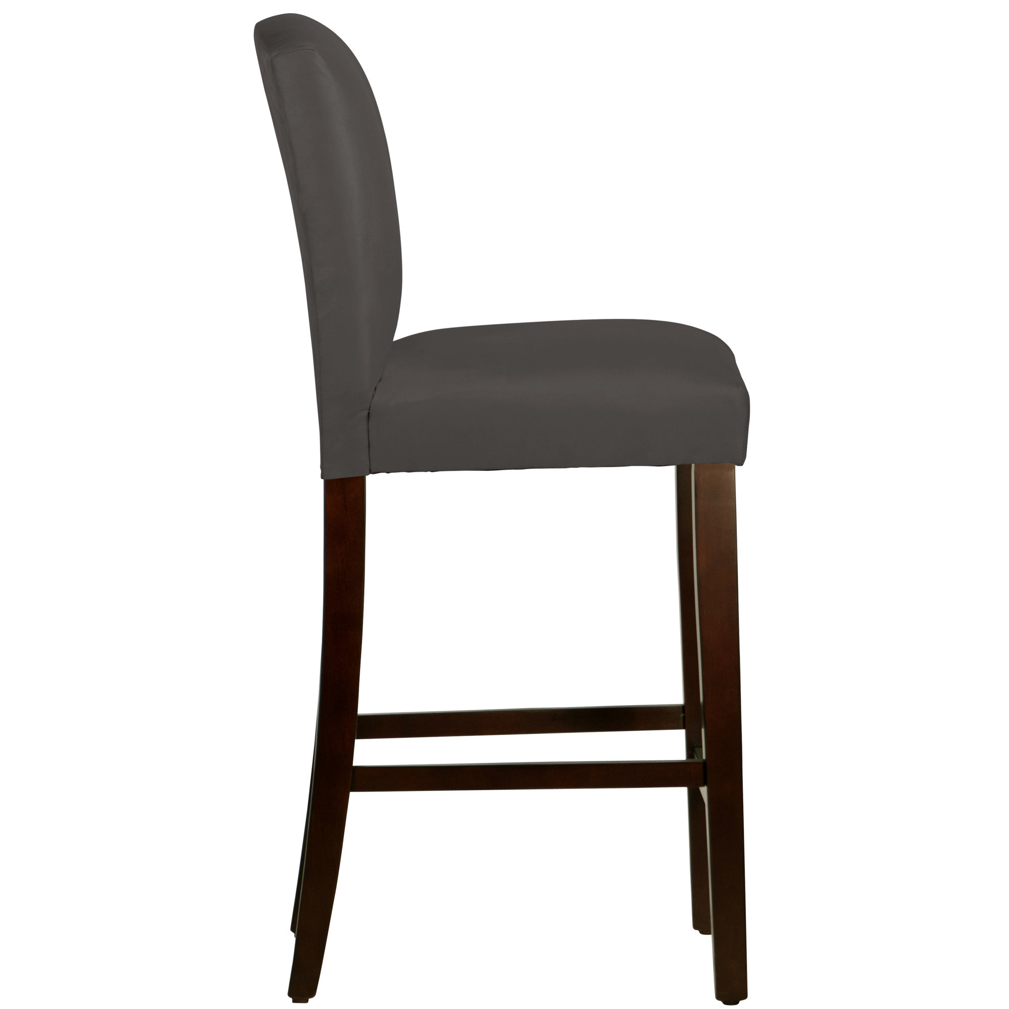 April Upholstered Stool, Classic Pearl Performance Velvet, Black Wood, Bar Stool (31" Seat Height)