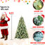 Arbre de Noël de 7 pi avec 400 lumières à DEL blanc chaud, 1348 pointes d'aiguille dure, 82 branches de pin et branches articulées faciles à installer pour un décor des Fêtes équipé d'une conception réaliste sans effort