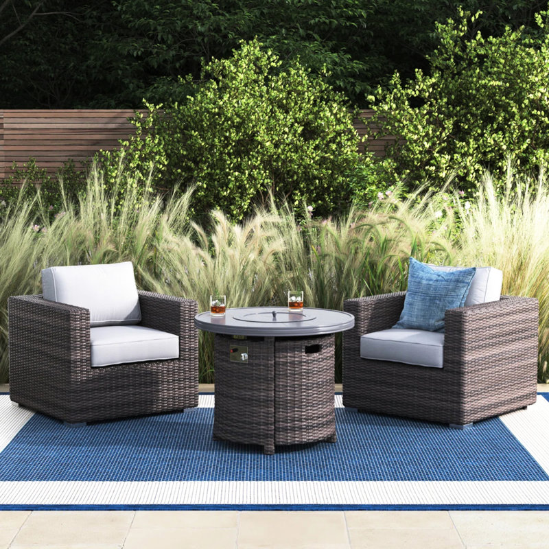 Patio avec foyer d'extérieur - 3 Modular Design, 55000`, Siège à gratter pour petits patios