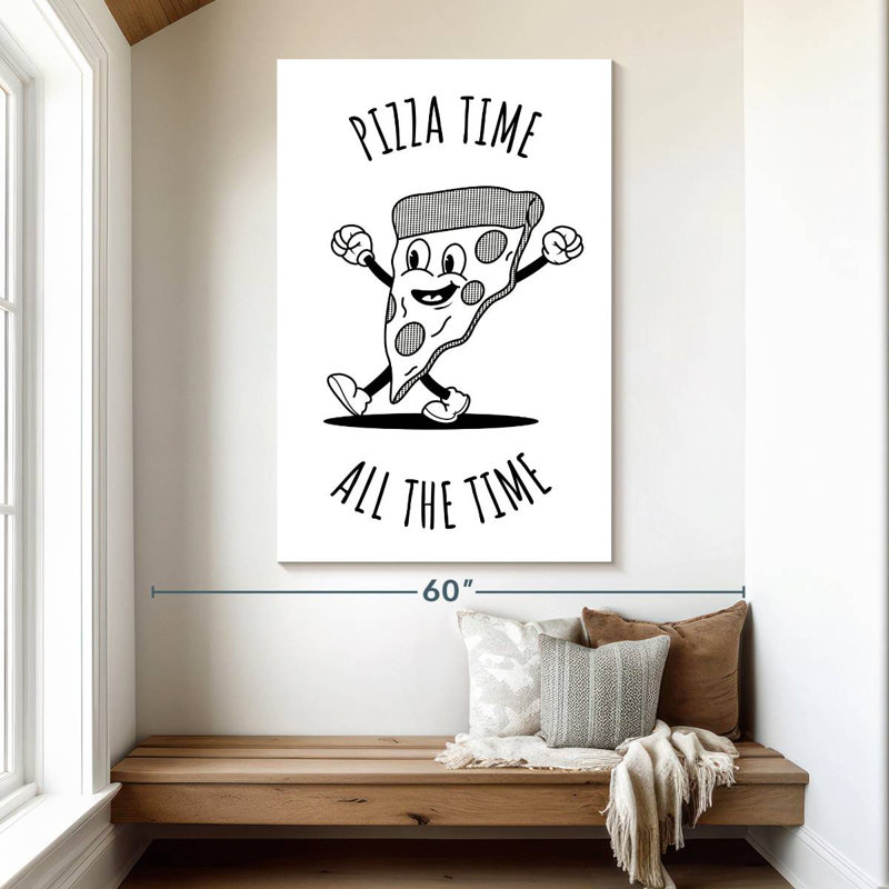 Yarlin Pizza Time White, 51" H x 34" W