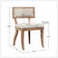 Ensemble de 2 chaises de salle à manger Marie, assise et dossier rembourrés, structure en bois massif au fini chêne brun vieilli