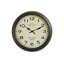 Horloge murale ronde 16 po, horloge murale, brun antique, transitionnel
