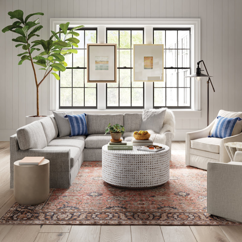 Canapé modulaire de coin 94 po Amari, Orienté vers la gauche, Tissu natté Capri conversation
