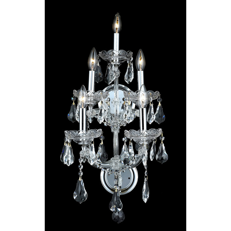 Stockard Wall Sconces, Chrome, Royal Cut, Crystal Clear
