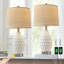 Lampe en céramique 23,5 po moderne, USB, salon, chambre à coucher et bureau (ampoule incluse)