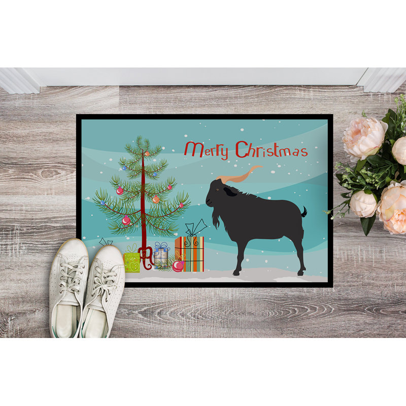 Samira Non-Slip Christmas Outdoor Doormat, Rectangle 1'6 x 2'3"