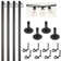 Excello Global Products V2 Light Pole 4 Pack With 100' Of LED Edison Bulb String Lights (Deck Mount)