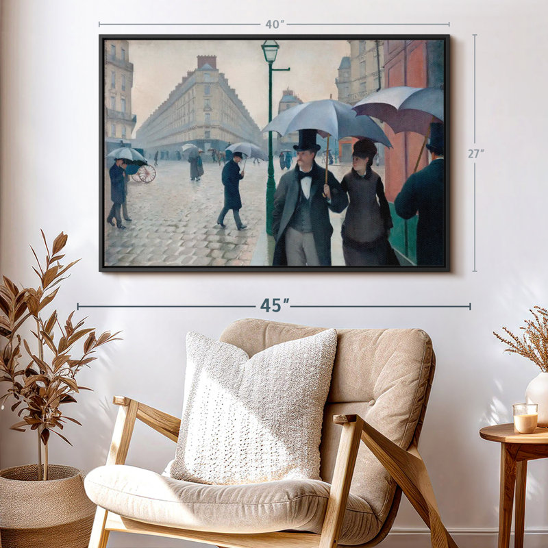 «Paris Street Rainy Day 1877, reproduction sur toile», H 27 po x l 40 po