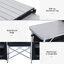 Table de cuisson pliante en aluminium pour cuisine de camping en aluminium avec pare-brise et 3 armoires fermées pour barbecue, fête, pique-nique, arrière-cour