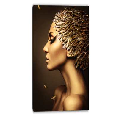 " Woman With Gold Feather Hat "