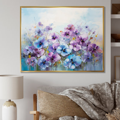 " Purple Pansies Blooming Field I "