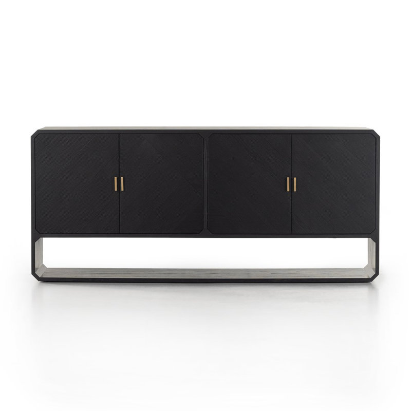 Caspian 68.5'' W Solid Wood Sideboard, Black Ash