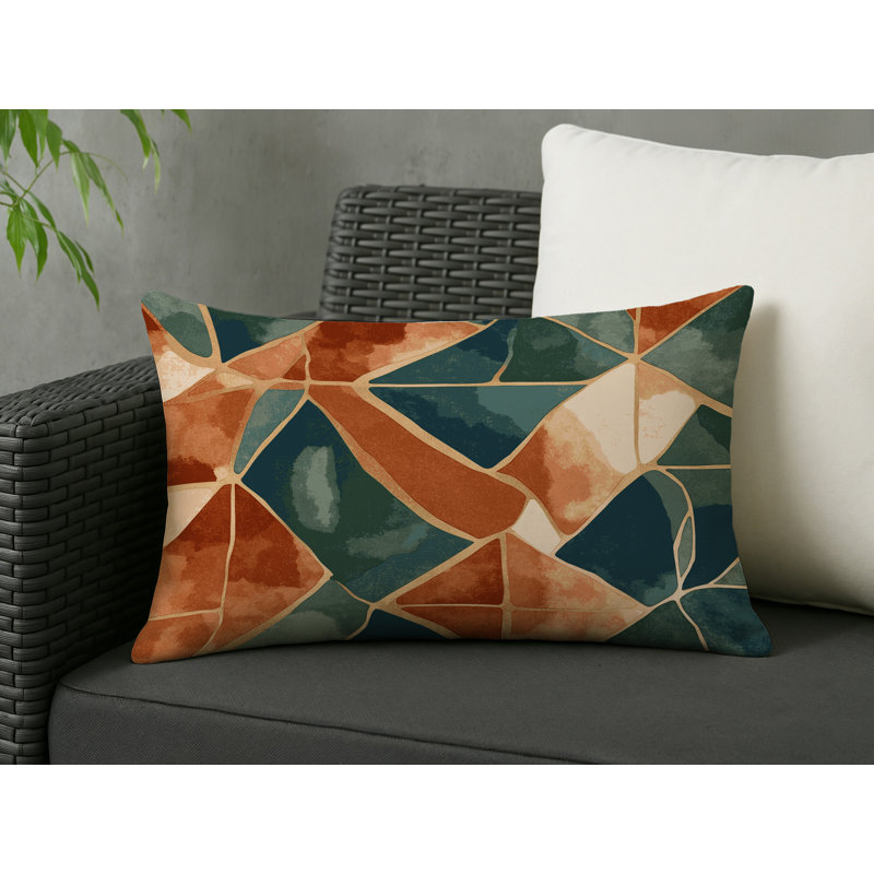 Ochre Outlines Indoor And Outdoor Throw Pillow, Rectangle 20"H x 14"W