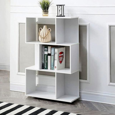 Cream White Shelf - Organize Your Home With Ease And Style Three-Layer Bookshelf In Strong Load-Bearing Easy To Assemble