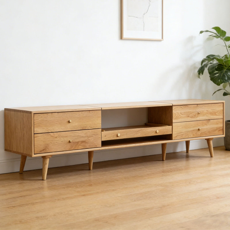 Meuble télé Modern Burlywood, H 23,62 po x L 70,87 po x l 15,75 po