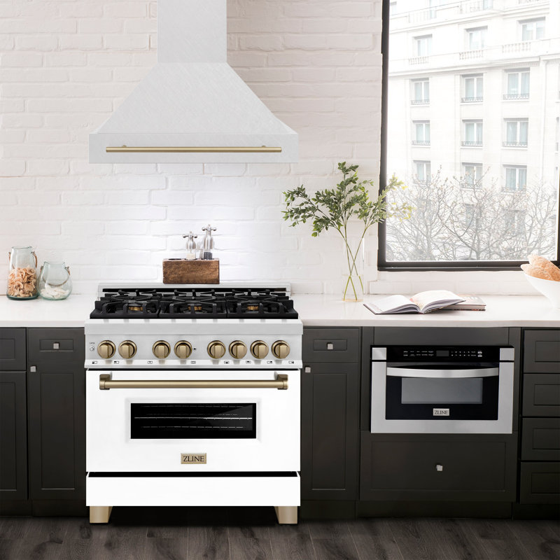 Autograph Edition 36" Fingerprint Resistant Stainless Steel Range Hood, Champagne Bronze