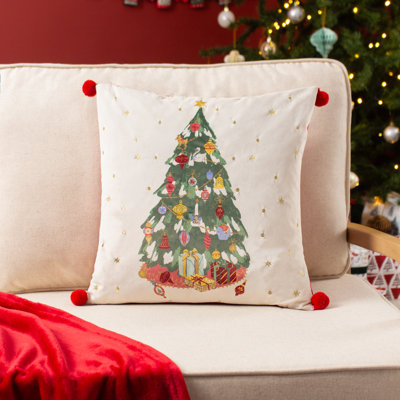 Deck The Halls Tree Abstract Square Cushion