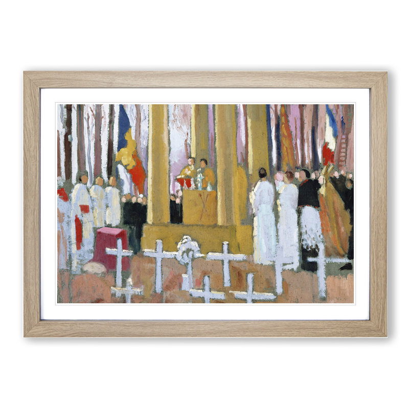 Mass in Front of the Tomb by Maurice Denis - Picture Frame Painting, 27cm H x 36cm W x 2cm D, Oak Framed